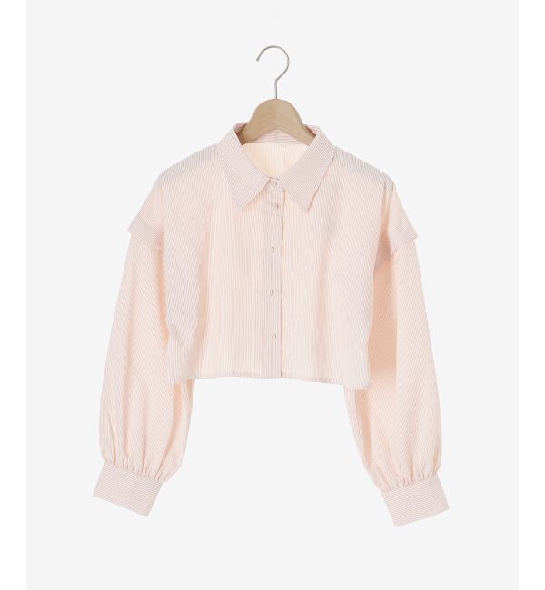 MAJESTICLEGON「パールボタン肩あきショートシャツ」|シャツ・ブラウス|