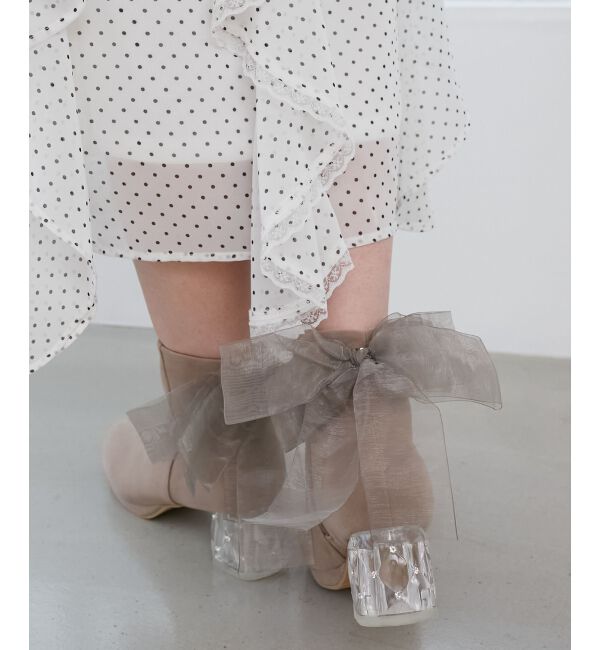  「☆取り外しできるリボンブーツ」|ショートブーツ|ｸﾞﾚｰｼﾞｭ