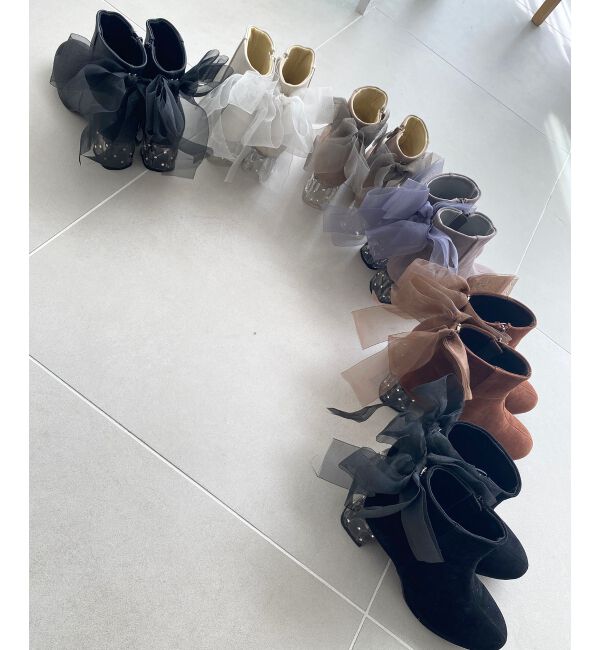  「☆取り外しできるリボンブーツ」|ショートブーツ|