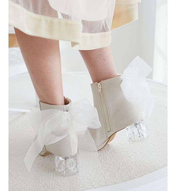  「☆取り外しできるリボンブーツ」|ショートブーツ|