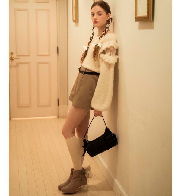  「☆取り外しできるリボンブーツ」|ショートブーツ|