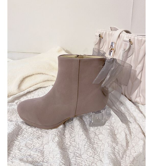  「☆取り外しできるリボンブーツ」|ショートブーツ|