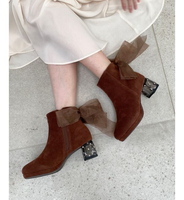  「☆取り外しできるリボンブーツ」|ショートブーツ|