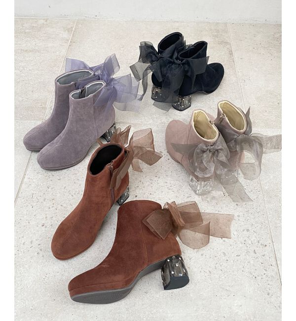  「☆取り外しできるリボンブーツ」|ショートブーツ|