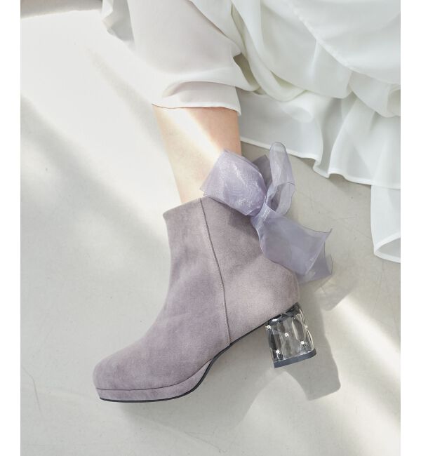  「☆取り外しできるリボンブーツ」|ショートブーツ|