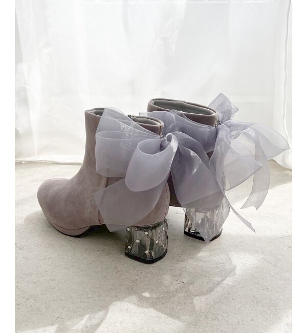  「☆取り外しできるリボンブーツ」|ショートブーツ|