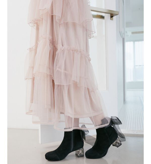  「☆取り外しできるリボンブーツ」|ショートブーツ|