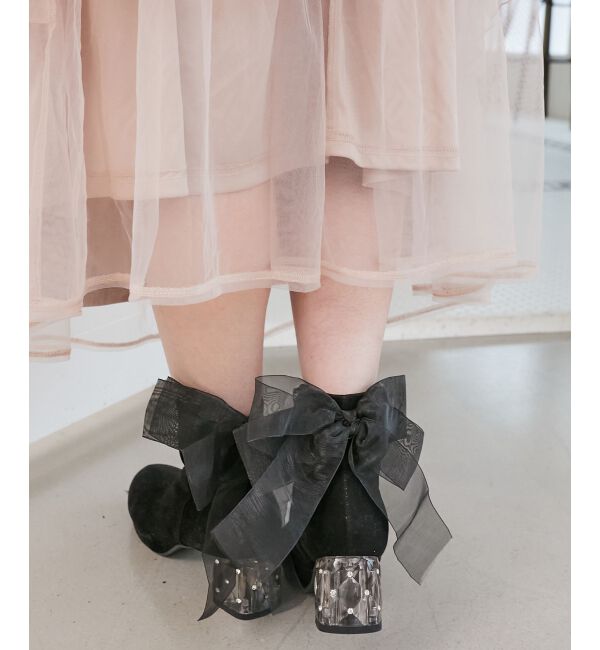  「☆取り外しできるリボンブーツ」|ショートブーツ|