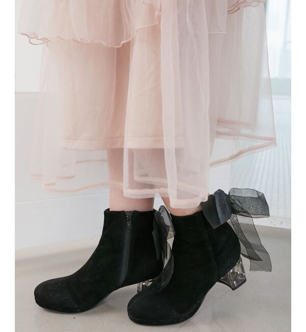  「☆取り外しできるリボンブーツ」|ショートブーツ|