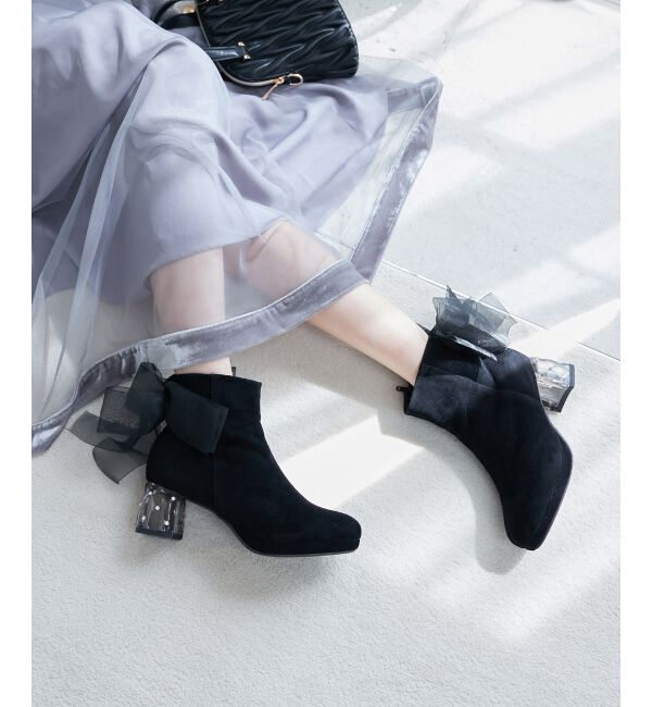  「☆取り外しできるリボンブーツ」|ショートブーツ|