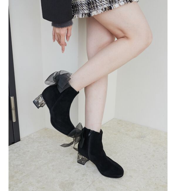  「☆取り外しできるリボンブーツ」|ショートブーツ|