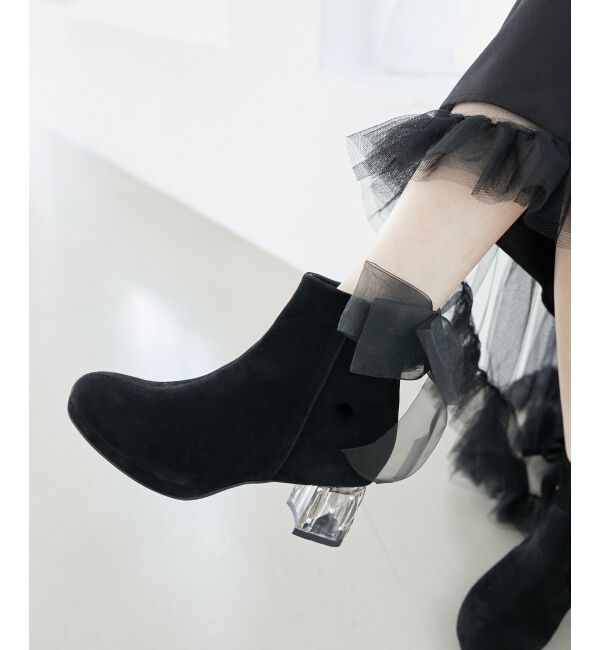  「☆取り外しできるリボンブーツ」|ショートブーツ|