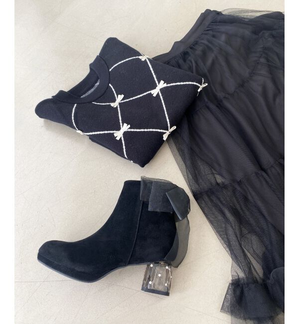  「☆取り外しできるリボンブーツ」|ショートブーツ|