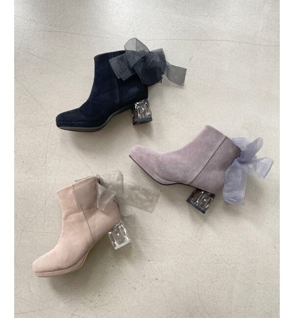  「☆取り外しできるリボンブーツ」|ショートブーツ|