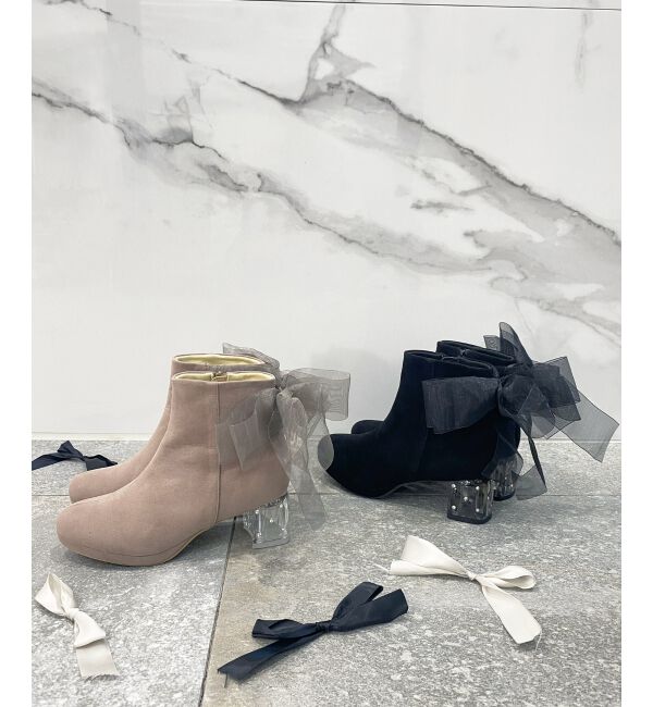  「☆取り外しできるリボンブーツ」|ショートブーツ|