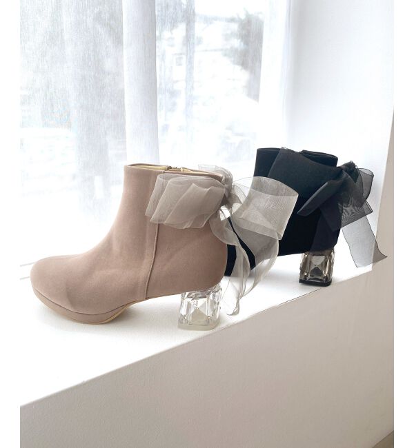  「☆取り外しできるリボンブーツ」|ショートブーツ|