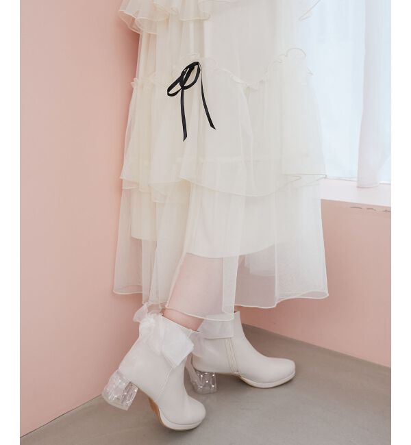  「☆取り外しできるリボンブーツ」|ショートブーツ|