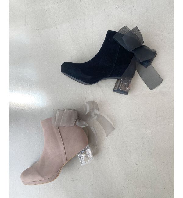  「☆取り外しできるリボンブーツ」|ショートブーツ|