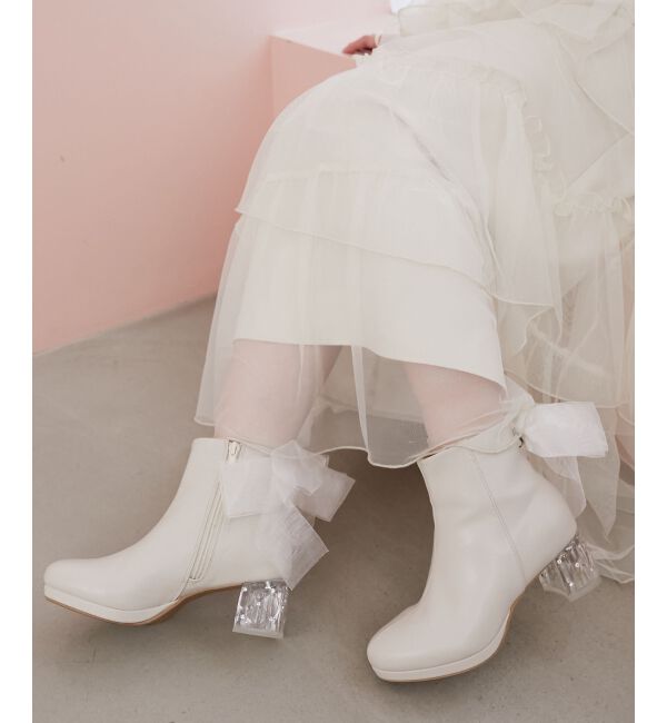  「☆取り外しできるリボンブーツ」|ショートブーツ|