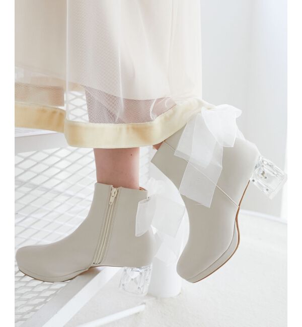  「☆取り外しできるリボンブーツ」|ショートブーツ|