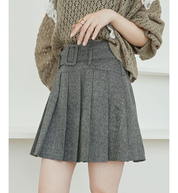 MAJESTICLEGON「ベルトセットプリーツミニスカパン」|スカート|