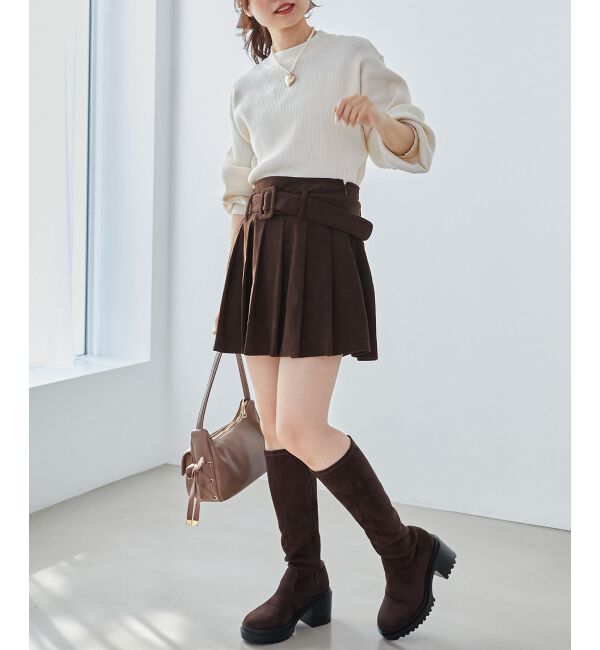 MAJESTICLEGON「ベルトセットプリーツミニスカパン」|スカート|