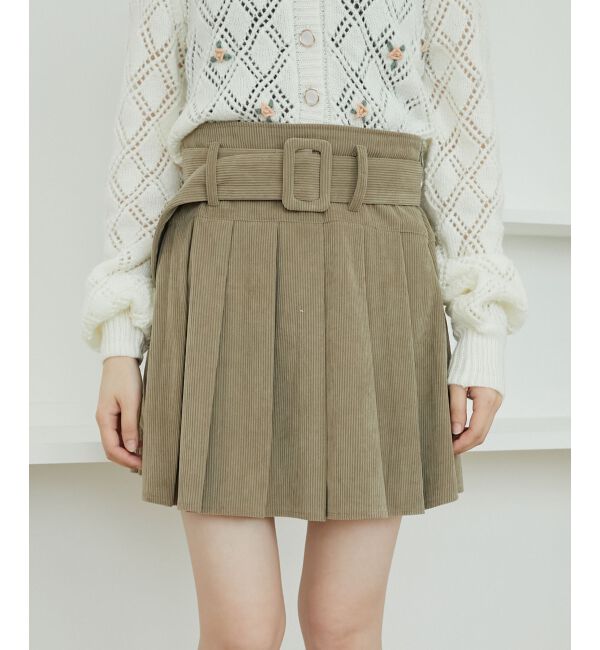 MAJESTICLEGON「ベルトセットプリーツミニスカパン」|スカート|