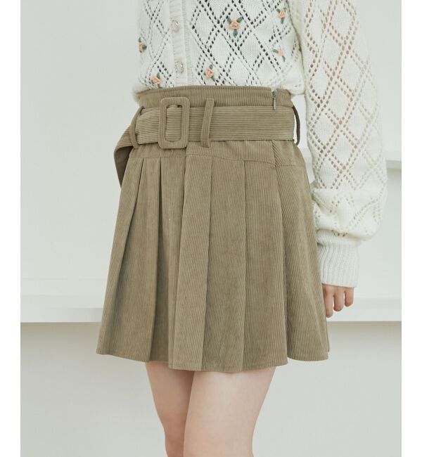 MAJESTICLEGON「ベルトセットプリーツミニスカパン」|スカート|