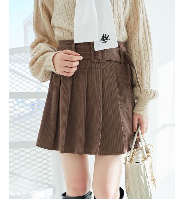 MAJESTICLEGON「ベルトセットプリーツミニスカパン」|スカート|