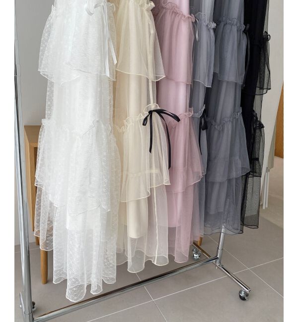 MAJESTICLEGON「チュールギャザーティアードスカート」|スカート|