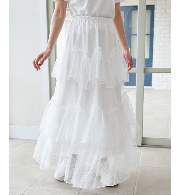 MAJESTICLEGON「チュールギャザーティアードスカート」|スカート|