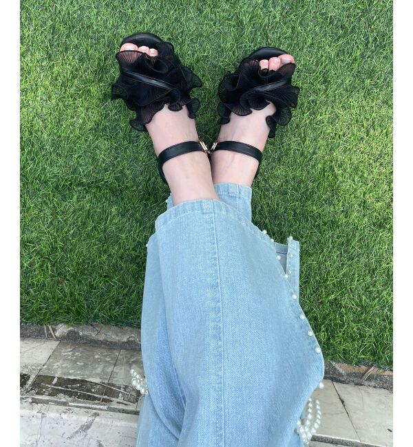  「シアーフリルサンダル」|サンダル|