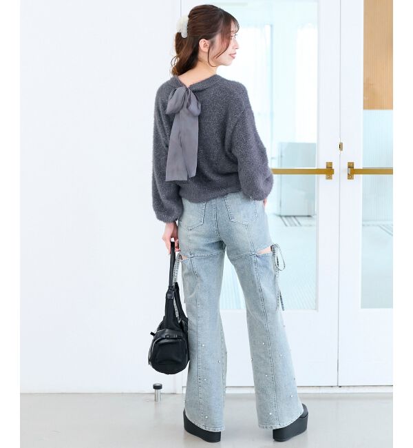  「◎バックリボンシャギーニット」|ニット・セーター|