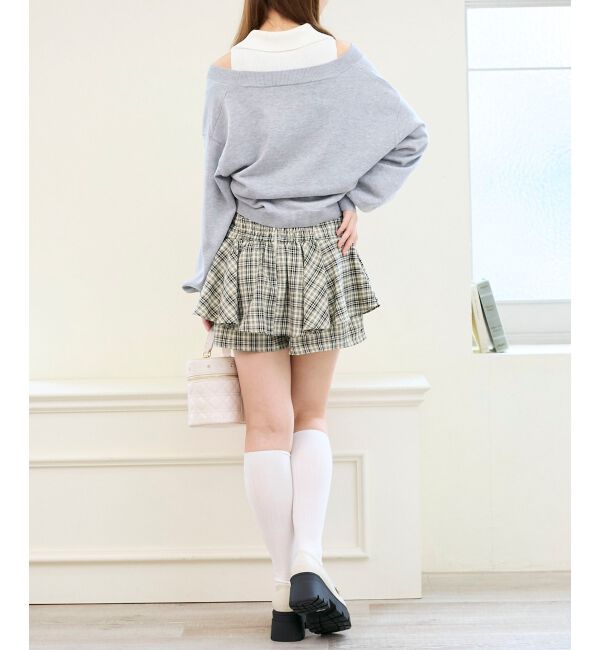  「襟付ノースリニットセットオフショルニット」|ニット・セーター|