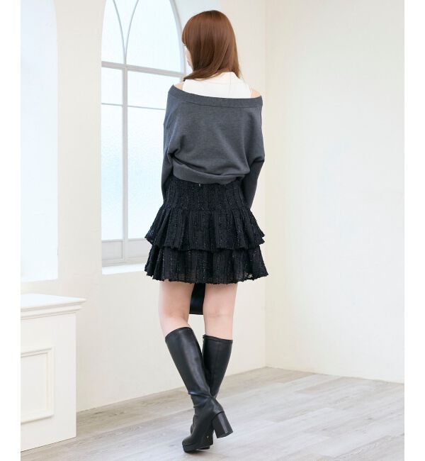  「襟付ノースリニットセットオフショルニット」|ニット・セーター|