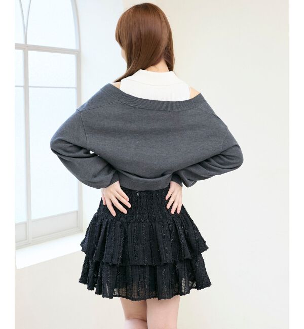  「襟付ノースリニットセットオフショルニット」|ニット・セーター|