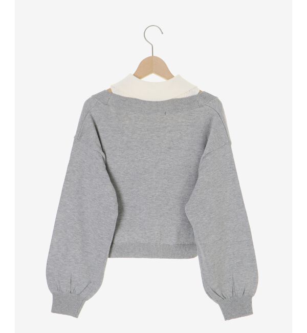  「襟付ノースリニットセットオフショルニット」|ニット・セーター|