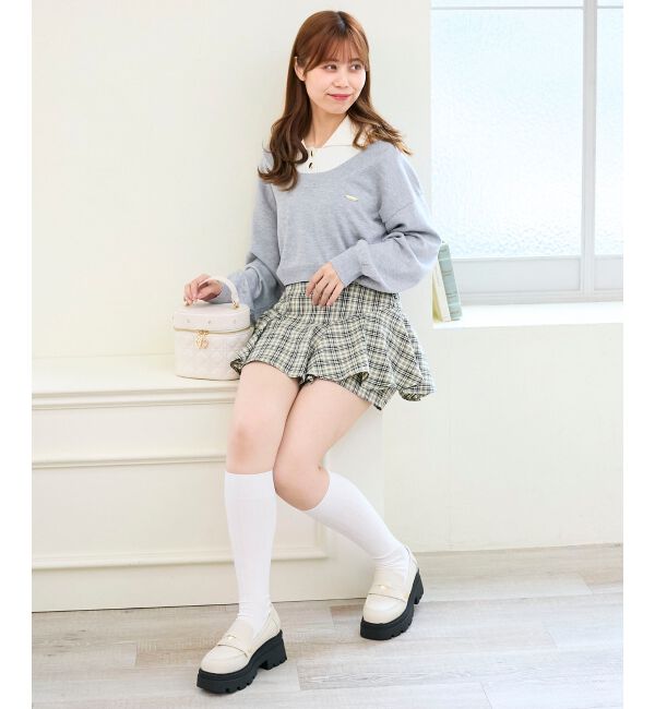  「襟付ノースリニットセットオフショルニット」|ニット・セーター|