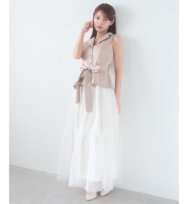  「ジレドッキングチュールワンピース」|ワンピース|