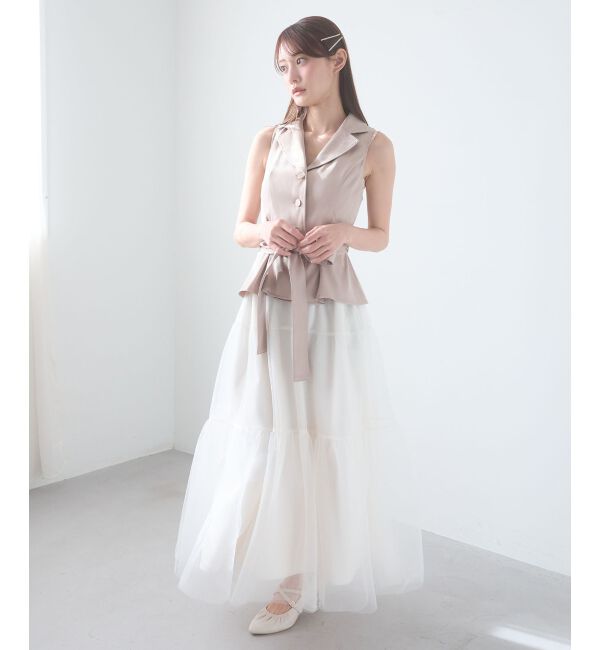  「ジレドッキングチュールワンピース」|ワンピース|