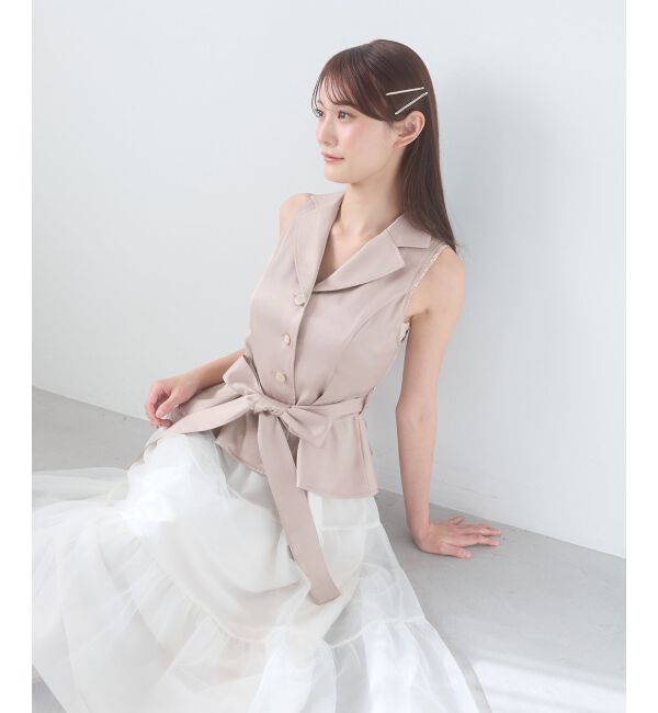  「ジレドッキングチュールワンピース」|ワンピース|