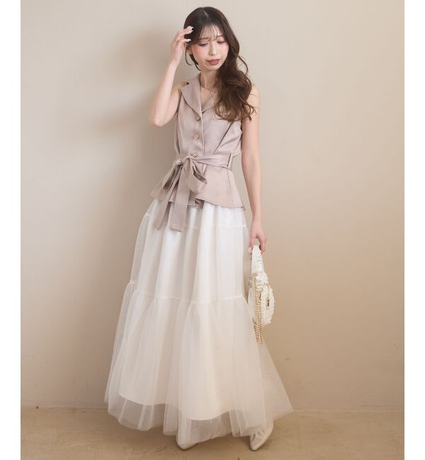  「ジレドッキングチュールワンピース」|ワンピース|