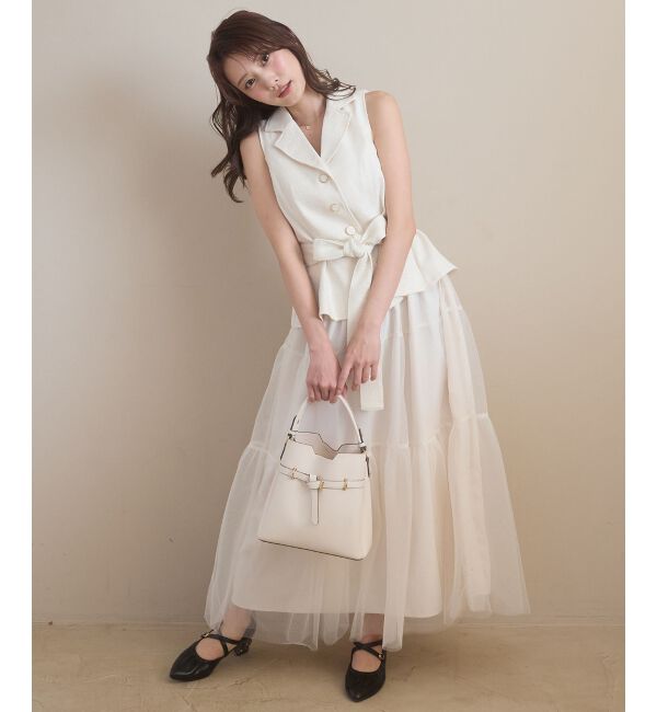  「ジレドッキングチュールワンピース」|ワンピース|