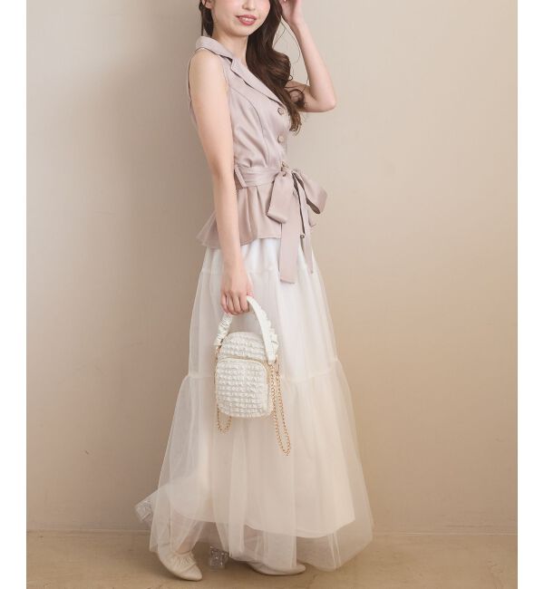  「ジレドッキングチュールワンピース」|ワンピース|