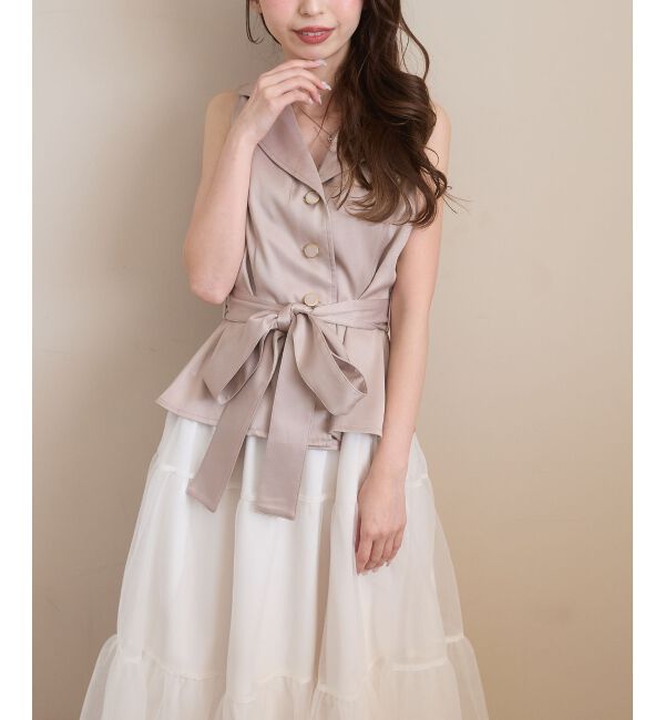  「ジレドッキングチュールワンピース」|ワンピース|