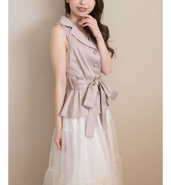  「ジレドッキングチュールワンピース」|ワンピース|