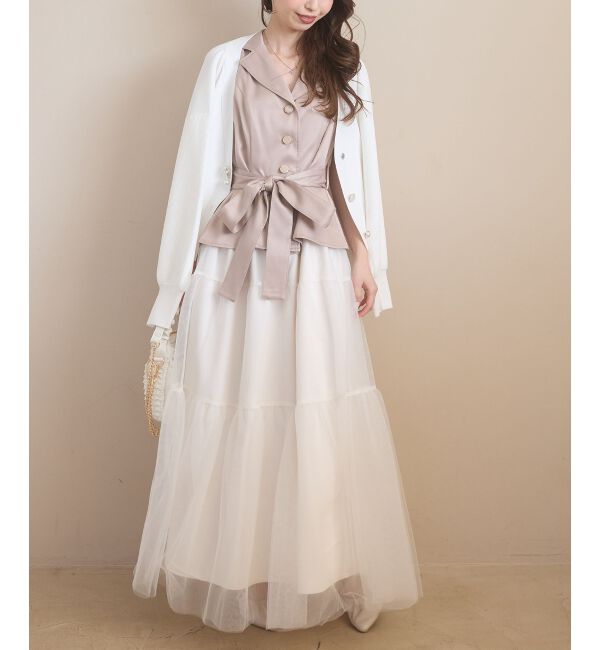  「ジレドッキングチュールワンピース」|ワンピース|