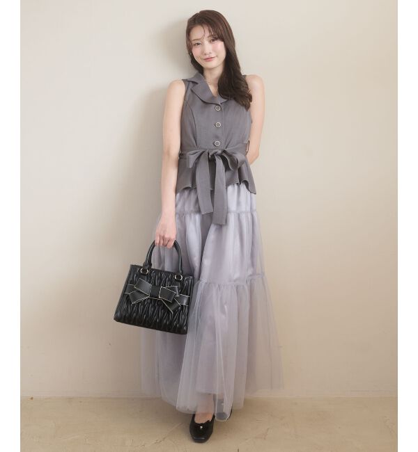  「ジレドッキングチュールワンピース」|ワンピース|