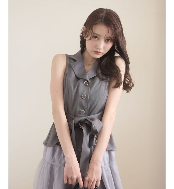  「ジレドッキングチュールワンピース」|ワンピース|