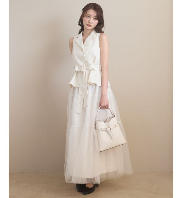  「ジレドッキングチュールワンピース」|ワンピース|
